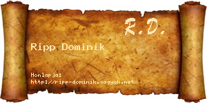 Ripp Dominik névjegykártya